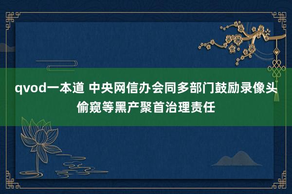 qvod一本道 中央网信办会同多部门鼓励录像头偷窥等黑产聚首治理责任